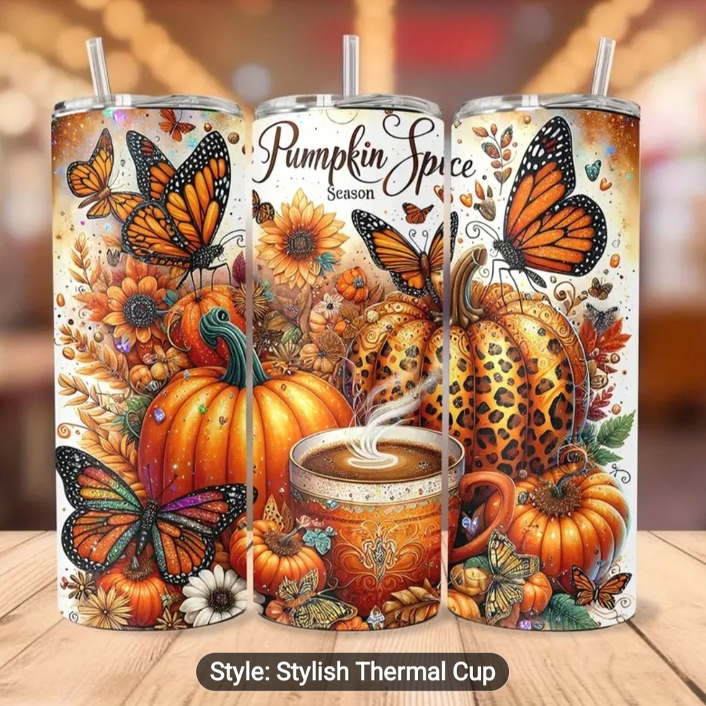 Halloween Stainless Steel Insulated Tumbler 20 oz. with Pumpkin Spice Season